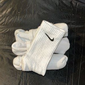 White Nike tall socks